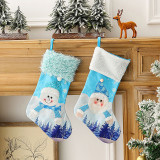 Christmas LED Light Up Blue Santa Claus Socks Christmas Ornament Decoration