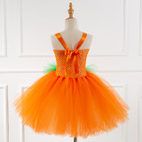 2 PCS Pumpkin Funny Cute Costume Halloween Cospaly Carnival Party Tutu Dress With Headband