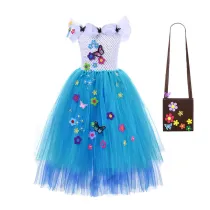 2 PCS Encanto Halloween Cospaly Carnival Party Toddler Girls Princess Ballet Tutu Dress Fancy Dream Outfit With Bag