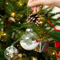 Merry Christmas 6 Pieces 8cm Xmas Tree Ornaments Transparent Balls Christmas Decoration