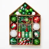 Merry Christmas 70 Pieces Christmas Tree Ornaments Hanging Balls and Stars Decoration