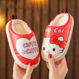 Toddler Kids Cartoon Animal Cat Cotton Plush Winter Shoes Home Slipper