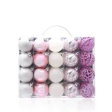 Merry Christmas 20 Pieces Hollow Out and Matte Christmas Tree Ornaments Hanging Balls Decoration