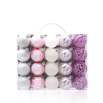 Merry Christmas 20 Pieces Hollow Out and Matte Christmas Tree Ornaments Hanging Balls Decoration
