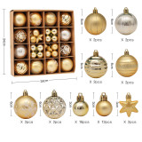 Merry Christmas 42 Pieces Christmas Tree Ornaments Hanging Painted Balls Decoration