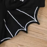 Skull Patterns Printed Baby Long Sleeve Bat Bodysuit Set With Hat