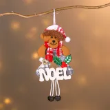 Christmas 4 Pieces Santa Claus and Deer Christmas Letter Ornament Decoration