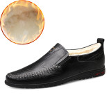 Men Low Cut Round Toe One Pedal Casual Leather Shoes