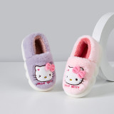 Toddler Kids Cartoon Cute Hello Cat Cotton Winter Shoes Home Warm Slipper