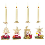 Christmas Santa Claus Reindeer Candlestick Christmas Home Ornament Decoration