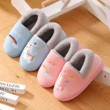 Toddler Kids Cartoon Animals Pony Cotton Plush Winter Shoes Home Slipper