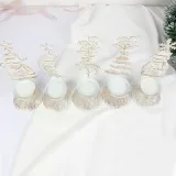 Christmas Metal Deer and Xmas Tree Retro Candlestick Christmas Home Ornament Decoration