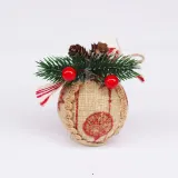 Merry Christmas 6 Pieces 6cm Plaid Christmas Tree Ornaments Hanging Balls Decoration