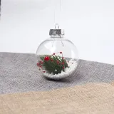Merry Christmas 3 Pieces 6cm Christmas Tree Ornaments Transparent Balls Decoration