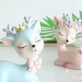 Home Ornament 2 Pieces Couple Lamb Desktop Craft Ornament Figure Statue