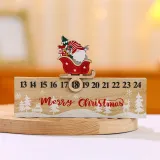 Merry Christmas Santa Claus Wooden Calendar Christmas Home Ornament Decoration