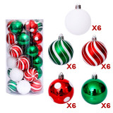 Merry Christmas 30 Pieces 6cm Red and Golden Painted Christmas Tree Ornaments Hanging Balls Decoration