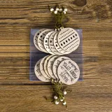 Christmas 12 Pieces Wood Hollow Out Heart and Snowflake Christmas Ornament Decoration