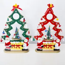 Christmas Santa and Snowman with Gift Box Music Box Christmas Ornament Decor