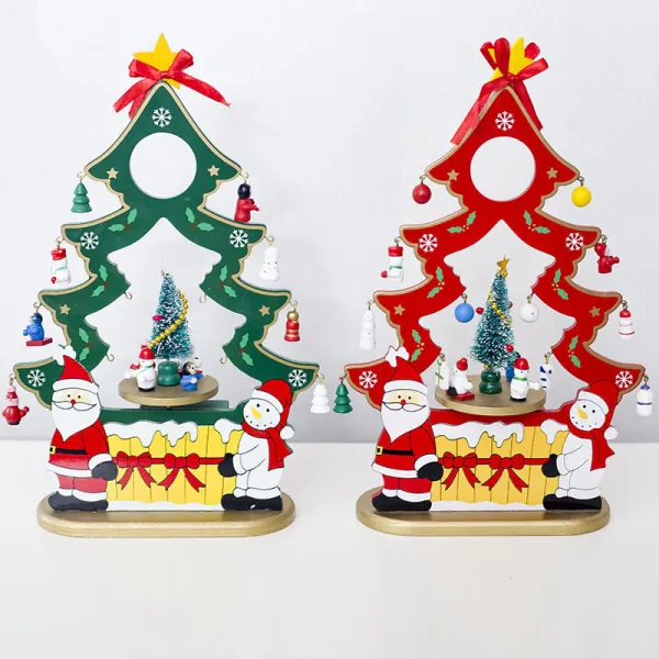 Christmas Santa and Snowman with Gift Box Music Box Christmas Ornament Decor