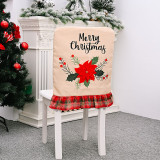 Merry Christmas Flower Embroidery Handwork Woven Chair Christmas Home Decor