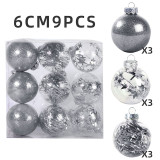 Merry Christmas 9 Pieces 6cm Xmas Tree Ornaments Hanging Balls Decoration