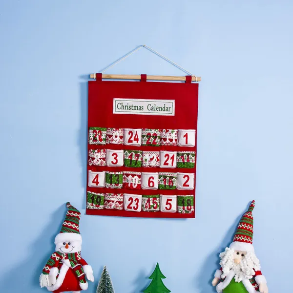 Christmas Countdown Calendar Flag Candy Bag Christmas Home Ornament Decoration