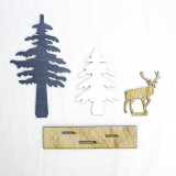 Christmas Tree and Reindeer Handmade Wooden Crafts Plate Christmas Home Ornament Decoration