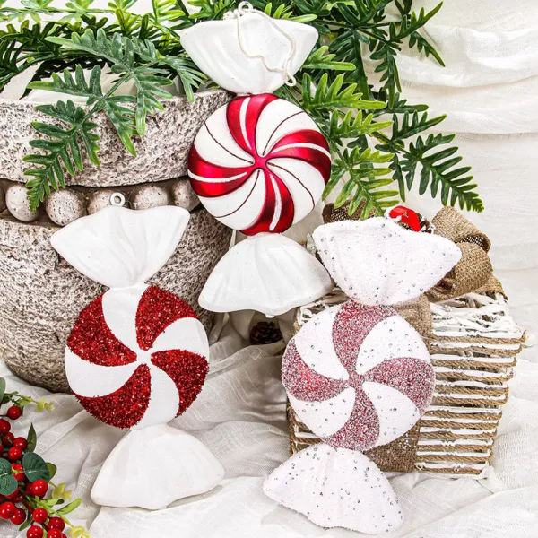 Merry Christmas PVC Painted Candy Ornament Christmas Decoration
