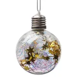 Merry Christmas 3 Pieces 8cm Transparent Streamer Christmas Tree Ornaments Hanging Balls Decoration