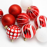 Merry Christmas 30 Pieces 6cm Red Painted Christmas Hanging Ornaments Balls Decoration