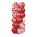 Merry Christmas 24 Pieces 6cm Transparent and Matte Tree Ornaments Hanging Balls Decoration