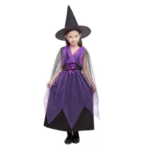 Multicolor Style Cartoon Witch Cospaly Costume Halloween Carnival Party Sequins Princess Tutu Dress