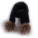 Baby 2 Pieces Knitted Plush Hat and Scarf Outdoor Winter Warm Hat