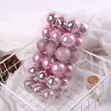 Merry Christmas 36 Pieces 4cm Frosted and Matte Christmas Tree Ornaments Hanging Balls Decoration