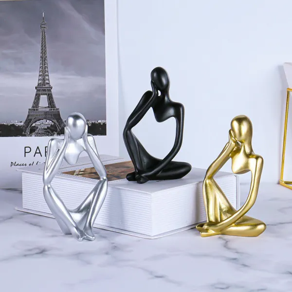Home Ornament Abstract Thinker Resin Craft Desktop Figure Statue