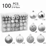 Merry Christmas 100 Pieces 6cm Hollow Out and Matte Christmas Ornaments Balls Decoration