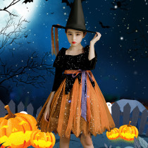 Masquerade Costume Witch Princess Dress Sequins Tutu Dress