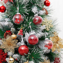 Merry Christmas 24 Pieces 6cm Transparent Stars Sequins Christmas Tree Ornaments Hanging Balls Decoration