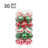 Merry Christmas 30 Pieces 6cm Painted Red and Green Christmas Tree Ornaments Hanging Balls Decoration