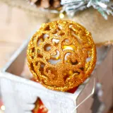 Merry Christmas 20 Pieces Hollow Out and Matte Christmas Tree Ornaments Hanging Balls Decoration