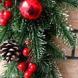 Merry Christmas PE Bowknot Pine Cones Vine Christmas Ornament Decoration