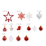 Merry Christmas 80 Pieces Christmas Tree Ornaments Hanging Balls and Lights Decoration