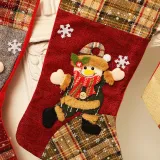 Christmas Cartoon Woven Handwork Santa Claus Gift Socks Bag Christmas Ornament Decoration