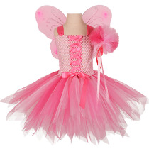2 PCS Angel Elf Little Fairy Butterfly Wings Tutu Dresses For Toddler Girls Dream Outfit With Headband