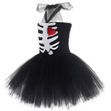 Mummy Bride Zombie Party Cosplay Costume Halloween Carnival Party Toddler Girls Tutu Dress With Headband