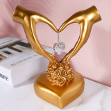Hand Heart and Love Heart Ornament Valentine Gift Resin Craft
