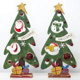 Wooden Christmas Tree with Gift Box Christmas Ornament Decor