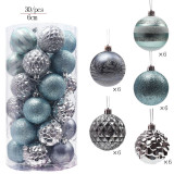 Merry Christmas 30 Pieces 6cm Red and Green Painted Christmas Tree Ornaments Hanging Balls Decoration