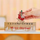 Merry Christmas Santa Claus Wooden Calendar Christmas Home Ornament Decoration